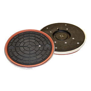 Wood's Powr-Grip&reg; 10" VPFS10T Flat Vacuum Pad, Side Feed, Standard Rubber with Foam Ring