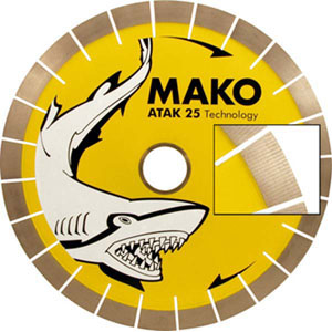 14" Mako Atak 25 25mm Seg 50/60ah Granite Saw Blade