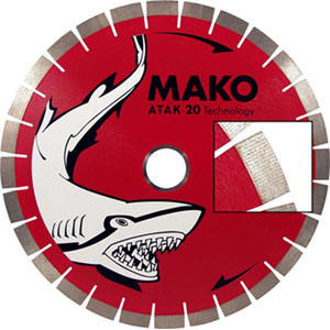 16" Mako Atak 20 20mm Seg 50/60ah Granite Saw Blade