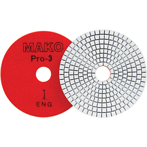 4" Mako Wet 3-Step Pos1 Pro-3 Engineered Stone Polishing Pad
