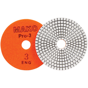 4" Mako Wet 3-Step Pos3 Pro-3 Engineered Stone Polishing Pad