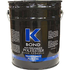 K-BOND Transparent Adhesive Flowing 5 gal w/5-4oz Hardener