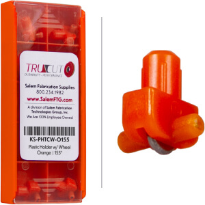Plastic Holder with Carbide Wheel, S-Clip, 155 Degree, Orange (Package/10)