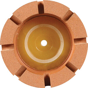 150 x 45 x 12ah Polishing Cup Wheel for Bavelloni, 10S 80 Grit, Slotted 