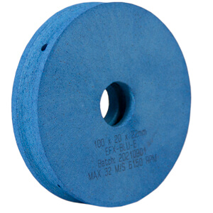 100 x 20 x 22ah Blue-X CNC Polishing Wheel for 10 Millimeter Glass, Trap Profile