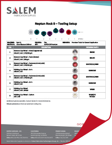 Suggested tooling setups for Neptun Rock 8 machines.